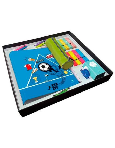 SET PAPELERIA MARIOLA LISOS PREMIUM 34 PIEZAS 1x Caja de carton forrado reutilizable 1x Carpeblock 4 anillas 40mm 1x Lapicero ca