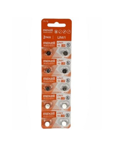 MAXELL PILAS PLANAS ALCALINAS 15V LIBRE DE MERCURIO - LR41 192 AG3 392 BLISTER 10U