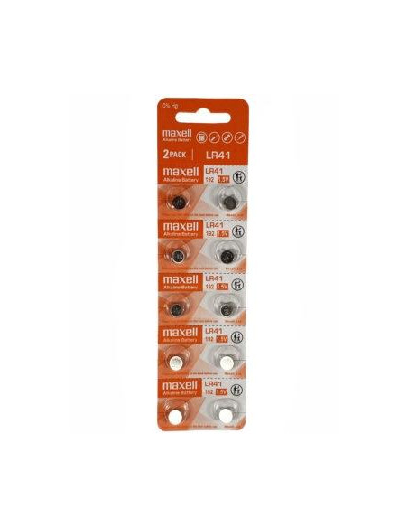 MAXELL PILAS PLANAS ALCALINAS 15V LIBRE DE MERCURIO - LR41 192 AG3 392 BLISTER 10U MAXELL PILAS PLANAS ALCALINAS 15V LIBRE DE MERCURIO - LR41 192 AG3 392 BLISTER 10U