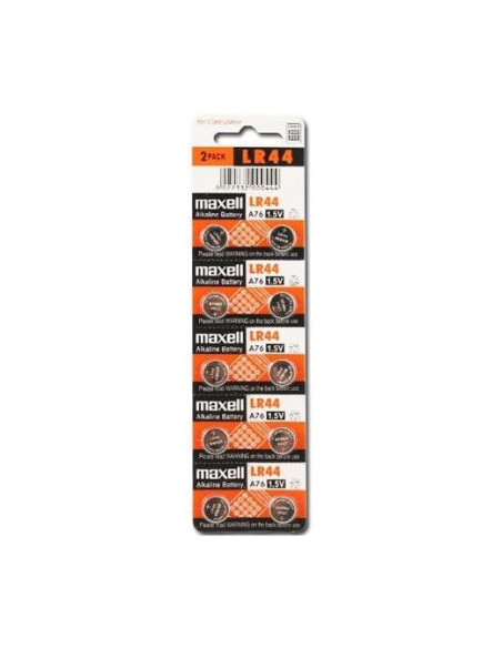 MAXELL PILAS PLANAS ALCALINAS 15V LIBRE DE MERCURIO - LR44 A76 AG13 357 BLISTER 10U