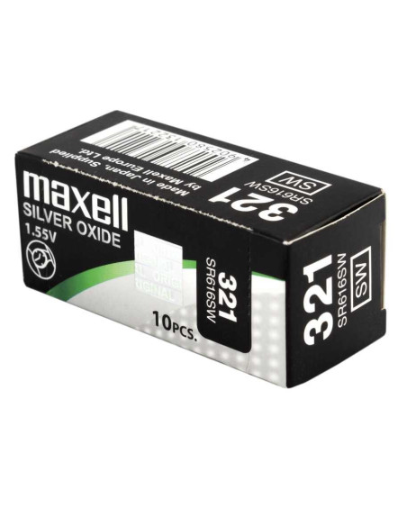 MAXELL MICRO PILAS PLANAS ÓXIDO DE PLATA 155V - SR616SW 321 CAJA 10U