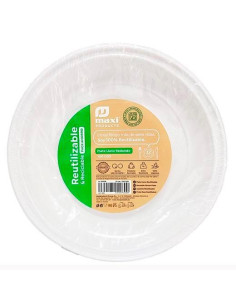 PLATO LLANO REDONDO  17CM REUTILIZABLE BLANCO -100U-