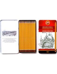 MICHEL SET DE LÁPICES DE GRAFITO CAJA METÁLICA 12 DUREZAS SURTIDAS HB A 10H