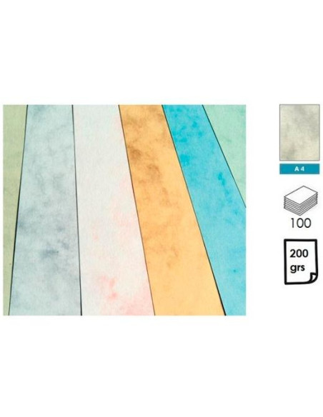 MICHEL PAPEL MARMOLEADO A4 200GR PACK 100H GRIS