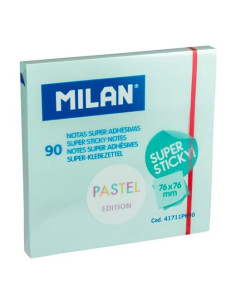 MILAN BLOC NOTAS SUPER ADHESIVAS 90H 76X76MM EDICIÓN PASTEL AZUL