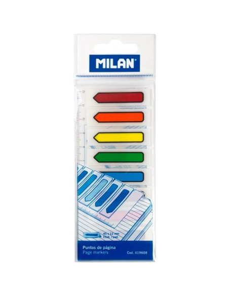BANDERITAS ADHESIVAS MILAN FLECHA 8 COLORES