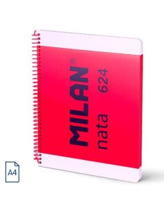 MILAN CUADERNO ESPIRAL A4 80H 95GR 5X5MM TAPA DURA COLECCIÓN NATA 624 SINCE 1918 ROSA