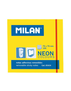 MILAN BLOC NOTAS ADHESIVAS REMOVIBLES 100H 76X76 AMARILLO FLUORESCENTE