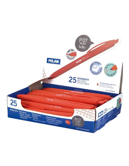MILAN BOLIGRAFO P1 TOUCH ROJO CAJA EXPOSITORA 25U