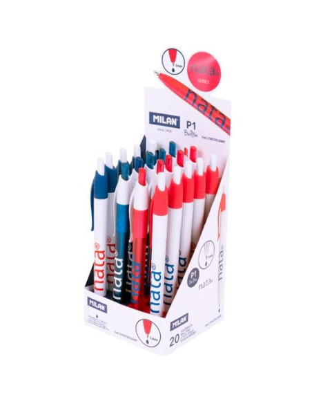 BOLIGRAFO MILAN RETRACTIL P1 NATA 624 EXPOSITOR de 20