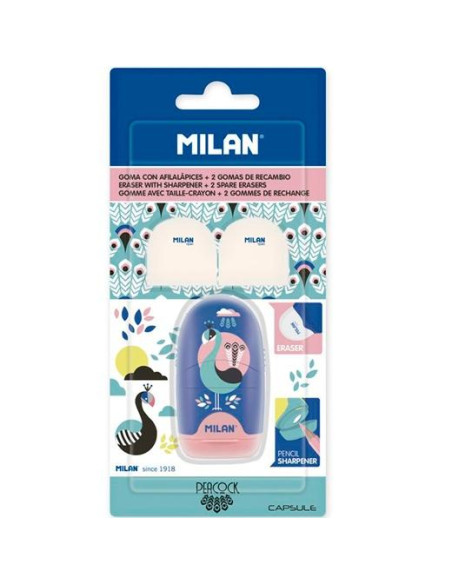 MILAN AFILABORRA CAPSULE PEACOCK  2 GOMAS DE RECAMBIO EN BLÍSTER CSURTIDOS