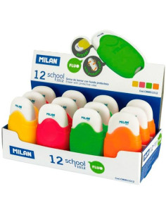 MILAN GOMA CON FUNDA PROTECTORA SCHOOL ACID CAJA EXPOSITORA 12 CSURTIDOS