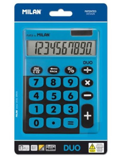 MILAN CALCULADORA TOUCH DUO 10 DIGITOS DUAL BLISTER AZUL