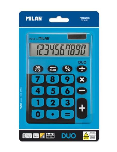 MILAN CALCULADORA TOUCH DUO 10 DIGITOS DUAL BLISTER AZUL