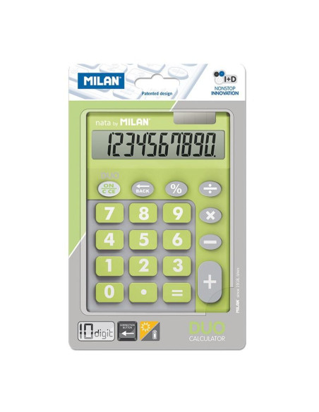 CALCULADORA SOBREMESA MILAN 10 DIGITOS TOUCH DUO VERDE