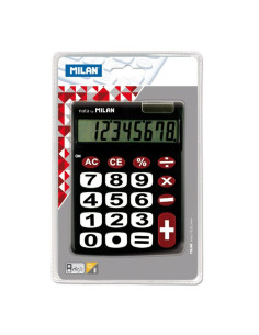 MILAN CALCULADORA NEGRO 8 DIGITO DUAL BLISTER