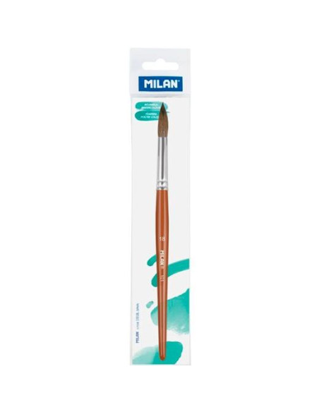 MILAN PINCEL ESCOLAR REDONDO SERIE 101 N 18 EN BOLSITA CCOLGADOR MARRÓN
