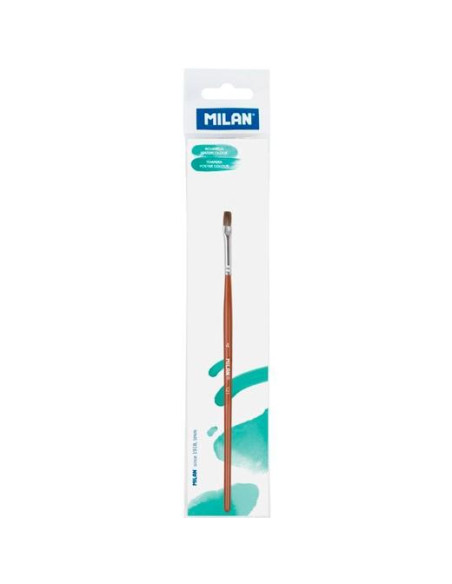 MILAN PINCEL ESCOLAR PLANO SERIE 121 N 4 EN BOLSITA CCOLGADOR MARRÓN