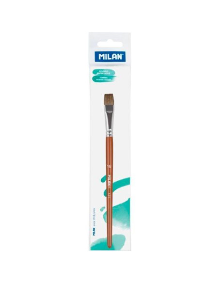 MILAN PINCEL ESCOLAR PLANO SERIE 121 N 16 EN BOLSITA CCOLGADOR MARRÓN