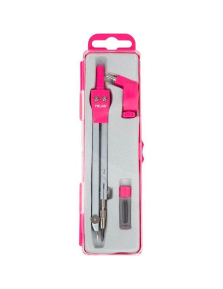 MILAN COMPÁS UNIVERSAL CON PATA ARTICULADA  ADAPTADOR  2 MINAS SERIE ACID ROSA