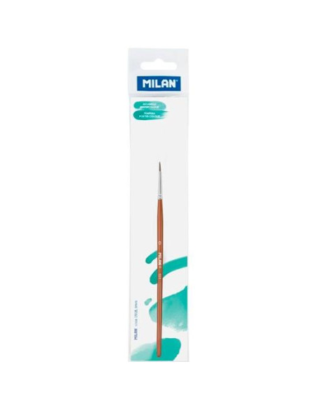 MILAN PINCEL ESCOLAR REDONDO SERIE 101 N 0 EN BOLSITA CCOLGADOR MARRÓN