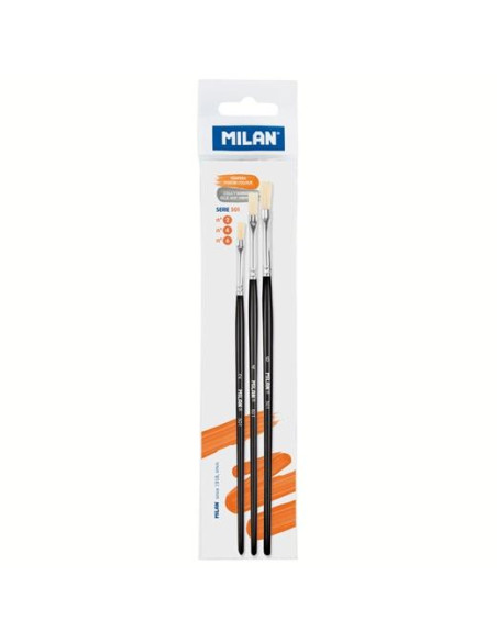 MILAN PINCEL PELO CERDA CHUNKING PLANOS SERIE 501 BLÍSTER 3U N 2 4 Y 6