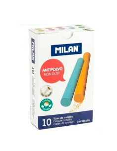 MILAN TIZAS COLOR ANTIPOLVO CARBONATO CÁLCICO CAJA DE 10