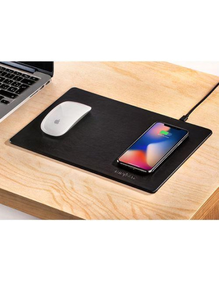 MINIBATT ALFOMBRILLA PARA RATÓN COLOR NEGRO CON CARGA INALÁMBRICA QI