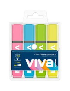 MOLIN MARCADOR FLUORESCENTE VIVA CSURTIDOS BLÍSTER 4 UD