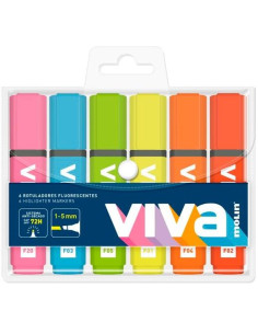 MOLIN MARCADOR FLUORESCENTE VIVA CSURTIDOS BLÍSTER 6 UD