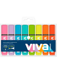 MOLIN MARCADOR FLUORESCENTE VIVA CSURTIDOS BLÍSTER 8 UD