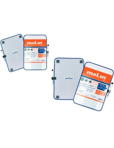MOLIN PIZARRA BLANCA MAGNÉTICA DOBLE CARA BLANCACUADRICULADA A4 21X30CM  ROTULADOR