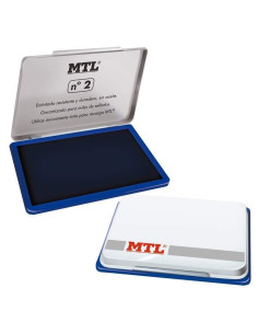MTL TAMPÓN METÁLICO PARA SELLADO N2 122X84X14MM CON ALMOHADILLA ENTINTADA AZUL