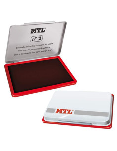 MTL TAMPÓN METÁLICO PARA SELLADO N2 122X84X14MM CON ALMOHADILLA ENTINTADA ROJO