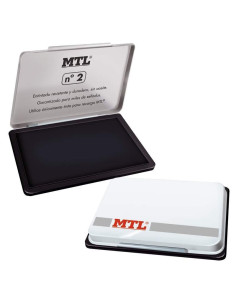 MTL TAMPÓN METÁLICO PARA SELLADO N2 122X84X14MM CON ALMOHADILLA ENTINTADA NEGRO