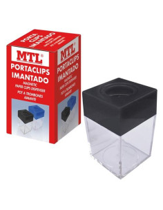 MTL PORTACLIPS IMANTADO DEPÓSITO TRANSPARENTE PLÁSTICO EMBOCADURA NEGRO