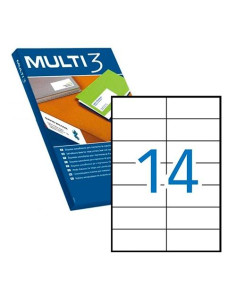 MULTI-3 ETIQUETAS ADHESIVAS 105X424MM INKJETLÁSER CRECTOS 14 X 100H BLANCO
