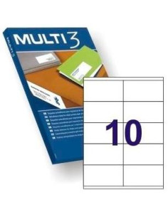 MULTI-3 ETIQUETAS ADHESIVAS 105X57MM INKJETLÁSER CRECTOS 10 X 100H BLANCO