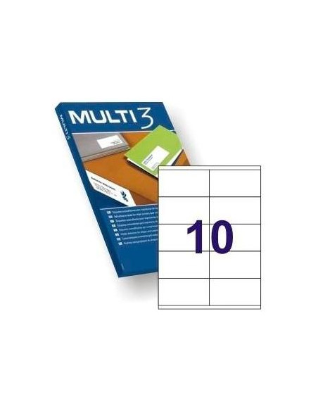 MULTI-3 ETIQUETAS ADHESIVAS 105X57MM INKJETLÁSER CRECTOS 10 X 100H BLANCO