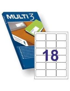 MULTI-3 ETIQUETAS ADHESIVAS 635X466MM INKJETLÁSER CROMOS 18 X 100H BLANCO