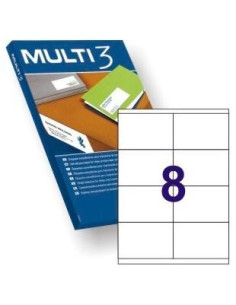 MULTI-3 ETIQUETAS ADHESIVAS 97X677MM INKJETLÁSER CRECTOS 8 X 100H BLANCO
