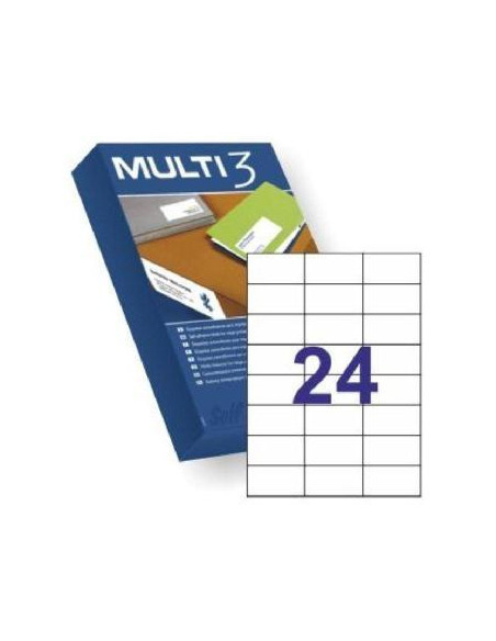 ETIQUETAS ADHIMPRMULTI3 A4 BLANCA CRECTOS CAJA 500h  70x37 mm 12000 uds10518