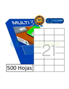 MULTI-3 ETIQUETAS ADHESIVAS 70X424MM INKJETLÁSER CRECTOS 21 X 500H BLANCO