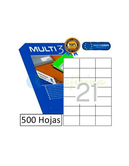 ETIQUETAS ADHIMPRMULTI3 A4 BLANCA CRECTOS CAJA 500h 70x 424 mm 10500 uds10519
