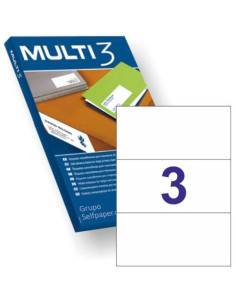 MULTI-3 ETIQUETAS ADHESIVAS 210X99MM INKJETLÁSER CRECTOS 3 X 100H BLANCO