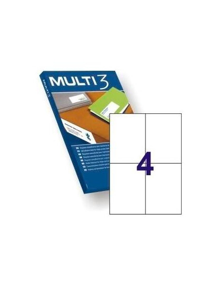 MULTI-3 ETIQUETAS ADHESIVAS 105X148MM INKJETLÁSER CRECTOS 4 X 100H BLANCO
