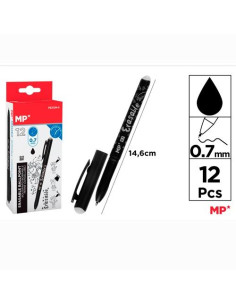 BOLÍGRAFO TINTA BORRABLE CON CAPUCHÓN 07MM NEGRO