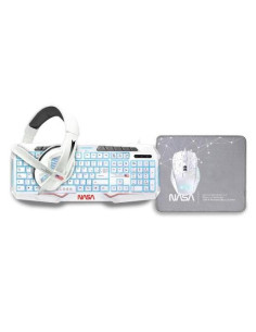 NASA KIT GAMING TECLADO  RATÓN CCABLE  ALFOMBRILLA  AURICULAR CMICROFONO