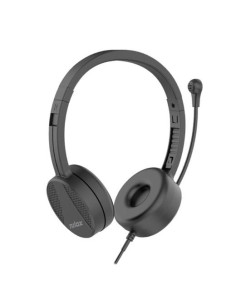 NILOX AURICULARES MICRÓFONO BIAURAL ESTEREO C CABLE USB NEGRO