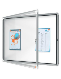 NOBO VITRINA INTERIOR PREMIUM PLUS PARA 8 HOJAS A4 SUPERFICIE BLANCA MAGNÉTICA